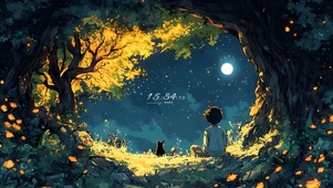 森林星空夜晚	