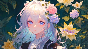 花丛美女