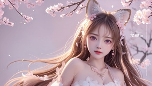 粉色狐耳甜美女孩