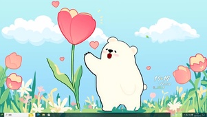 可爱摘花小熊