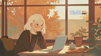 周末加班的女孩