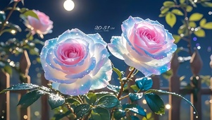 月色下鲜花
