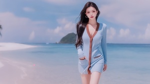 夏日海边美女
