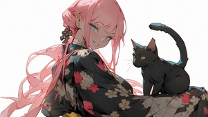 樱花少女与黑猫