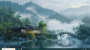 护眼绿景树木桌面主题