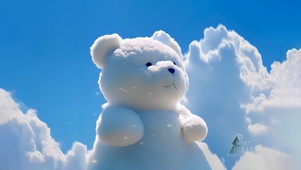 4K  可爱云朵熊