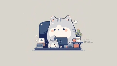 努力工作猫