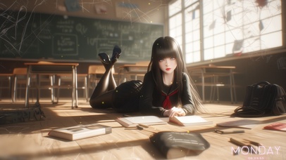 轻风拂过她长发，眼中如星光璀璨