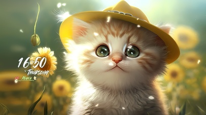 可爱向日葵猫咪