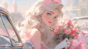 芭比与鲜花