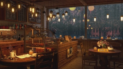 4K唯美治愈雨夜城市房间