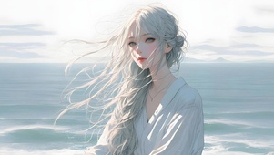 吹海风的女孩