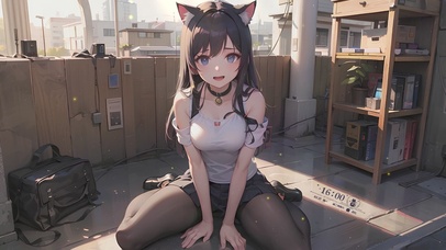 下午房间猫耳少女