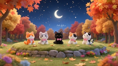 秋天枫叶林猫咪