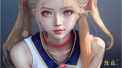 可爱金发月亮女神