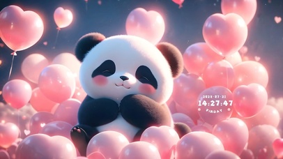 可爱气球熊猫