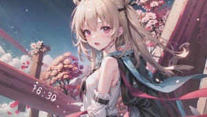 可爱桥边少女