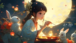 中秋月·可爱女孩