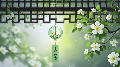 春芳绿意吉祥风铃