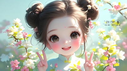 可爱比耶少女