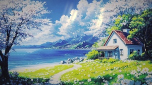 海边小屋AI壁纸