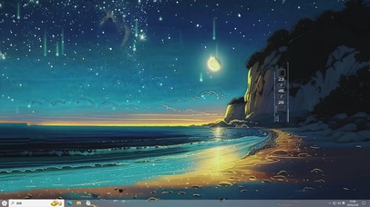 动漫海边插画-桌面主题