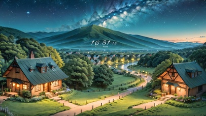 4k唯美星空小镇