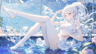 泳池少女
