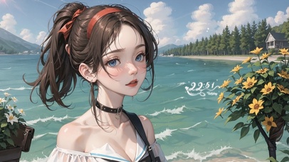 4K海边少女