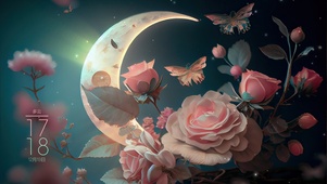 唯美治愈月亮花蕊
