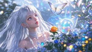 花漾壁纸|蝴蝶女孩