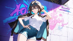 泡泡糖涂鸦少女