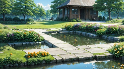 4K唯美治愈夏日护眼花园