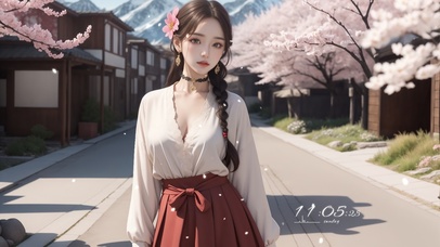 性感汉服樱花少女