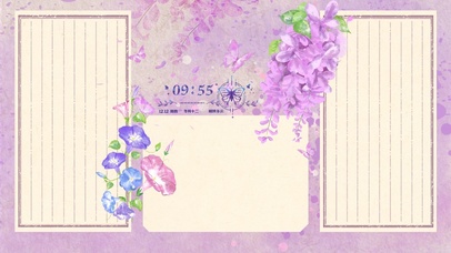 蝶恋花 粉紫色古风水彩分区壁纸