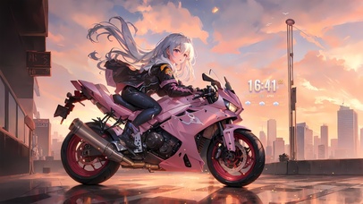 4k炫酷机车女神