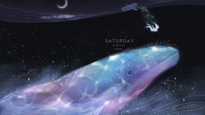 唯美治愈星空鲸鱼