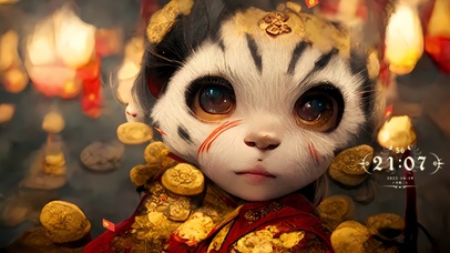 可爱的招财熊猫