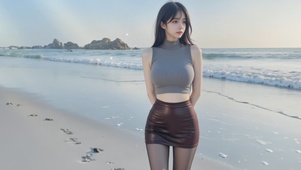 海边可爱女孩