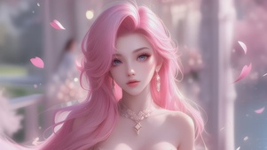 唯美可爱粉色系美少女甜美萝莉