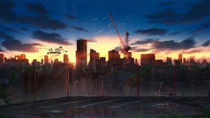 4K夕阳都市