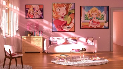 4K唯美治愈午后阳光动漫房间