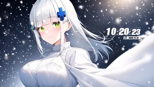 雪中可爱少女