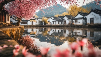 灿烂春日唯美水乡