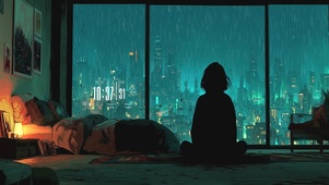 都市雨夜 窗边独思的静谧时光