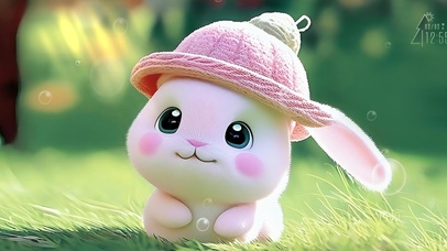 春曦草地做有氧呼吸的兔子