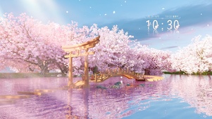 唯美樱花湖畔