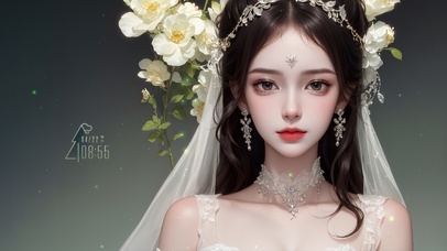 小清新婚纱少女