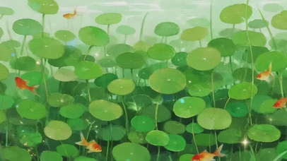 护眼莲塘好运锦鲤