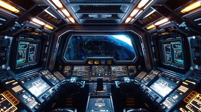 高科技宇宙航行太空船